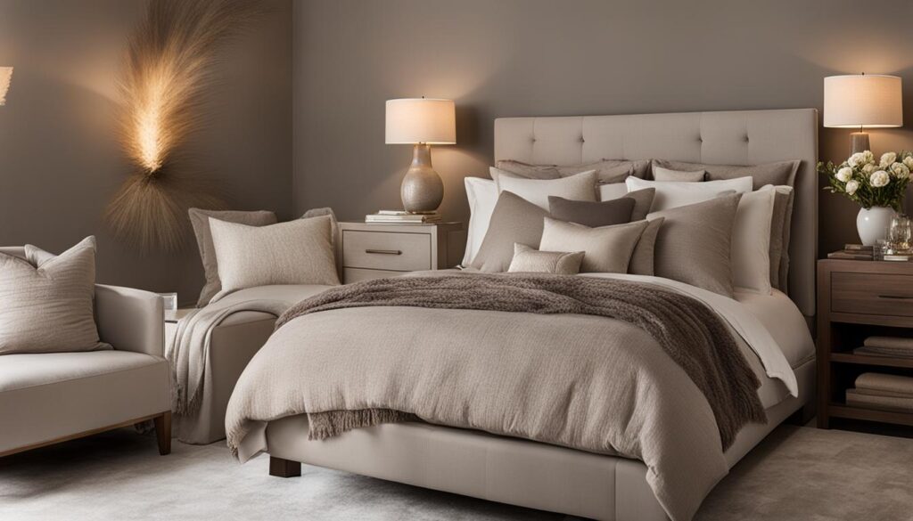 taupe im Schlafzimmer