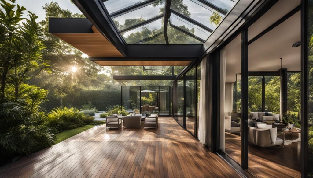 Terrassenüberdachung aus Alu und Glas