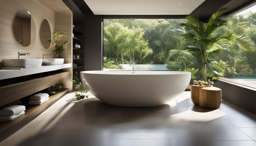 freistehende Badewanne im modernen Badezimmer