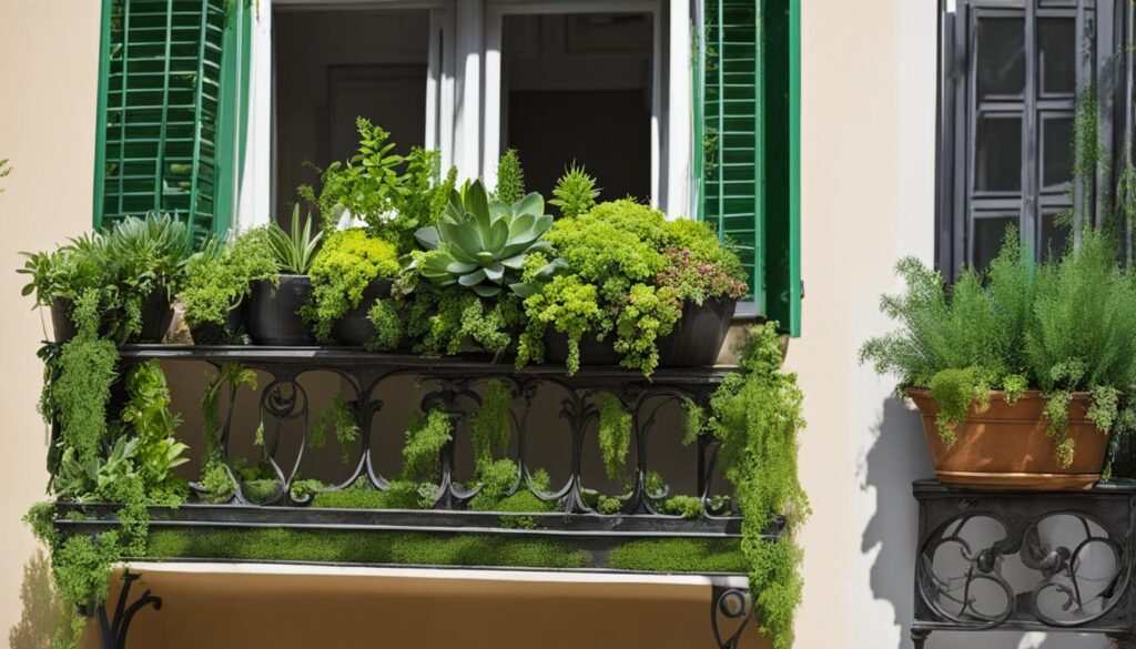 kleine Pflanzen für grünen Balkon