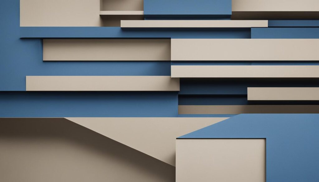 Beige und Blau